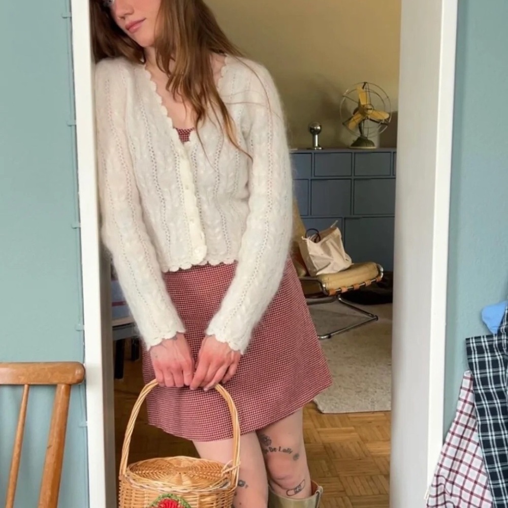 NWT Sezane antony White Knit Cardigan